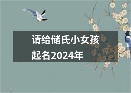 请给储氏小女孩起名2024年