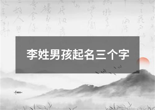 李姓男孩起名三个字