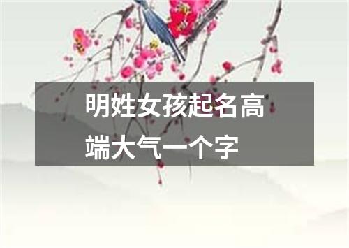 明姓女孩起名高端大气一个字