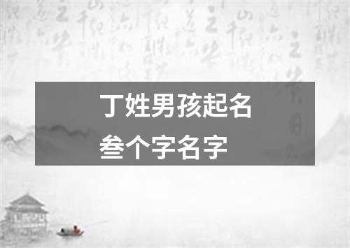 丁姓男孩起名叁个字名字