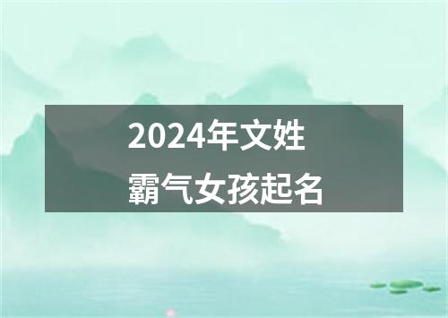 2024年文姓霸气女孩起名