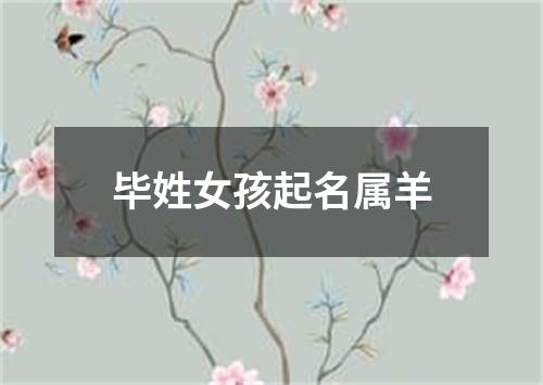 毕姓女孩起名属羊