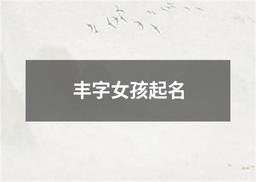 丰字女孩起名