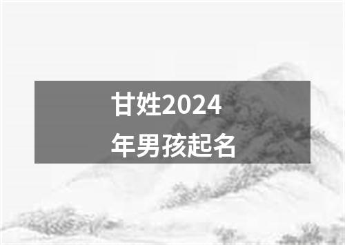 甘姓2024年男孩起名