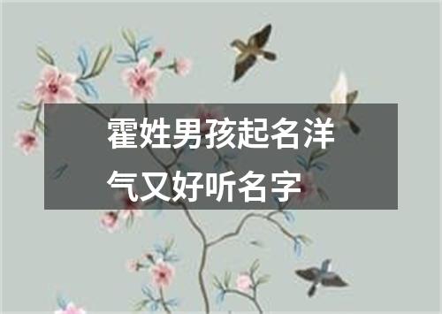 霍姓男孩起名洋气又好听名字