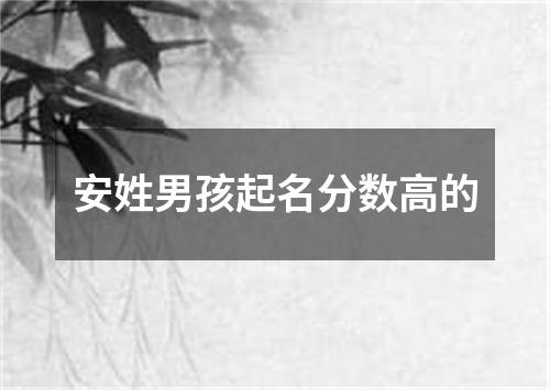 安姓男孩起名分数高的