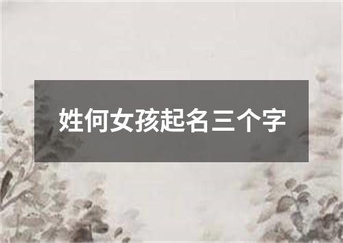 姓何女孩起名三个字