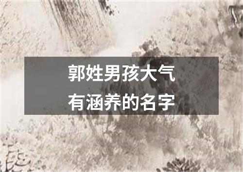 郭姓男孩大气有涵养的名字