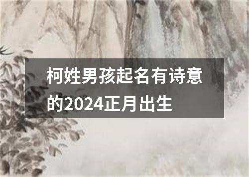 柯姓男孩起名有诗意的2024正月出生