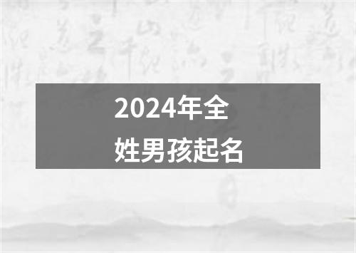 2024年全姓男孩起名