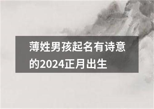 薄姓男孩起名有诗意的2024正月出生