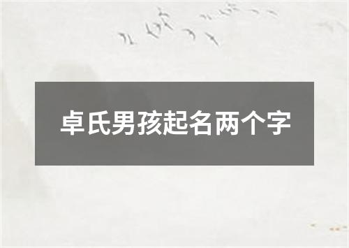 卓氏男孩起名两个字