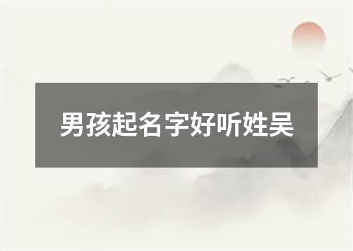 男孩起名字好听姓吴