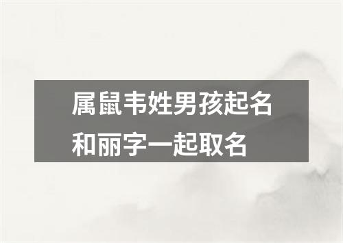 属鼠韦姓男孩起名和丽字一起取名