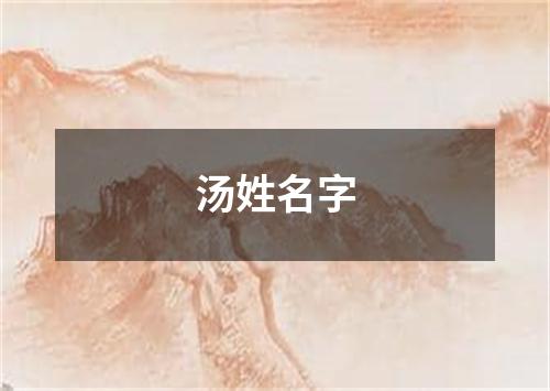 汤姓名字