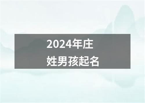 2024年庄姓男孩起名