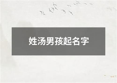 姓汤男孩起名字