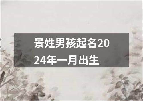 景姓男孩起名2024年一月出生