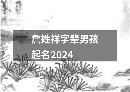 詹姓祥字辈男孩起名2024