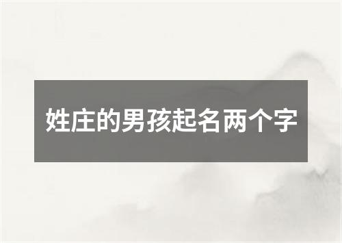 姓庄的男孩起名两个字