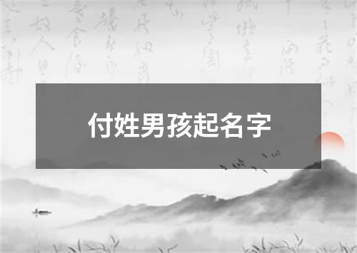 付姓男孩起名字