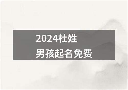 2024杜姓男孩起名免费