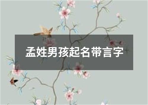 孟姓男孩起名带言字