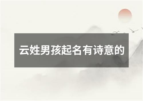 云姓男孩起名有诗意的