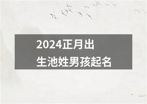 2024正月出生池姓男孩起名