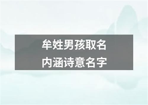 牟姓男孩取名内涵诗意名字