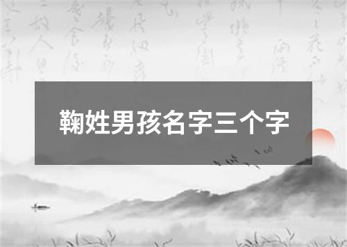 鞠姓男孩名字三个字