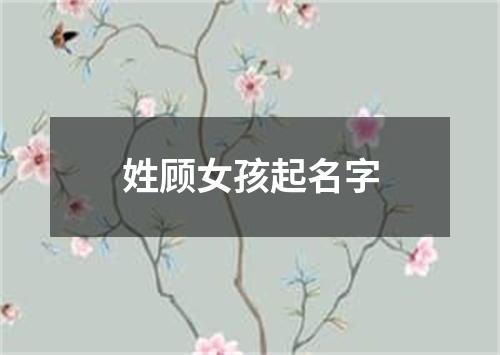 姓顾女孩起名字