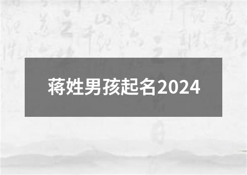 蒋姓男孩起名2024