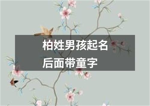 柏姓男孩起名后面带童字