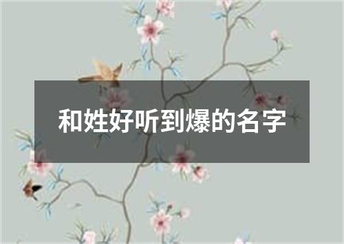 和姓好听到爆的名字