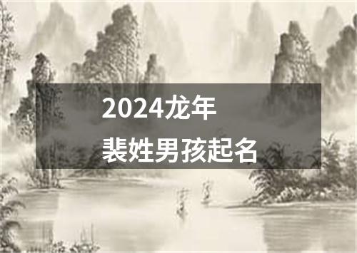 2024龙年裴姓男孩起名