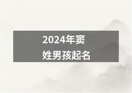 2024年窦姓男孩起名