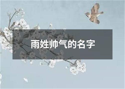 雨姓帅气的名字