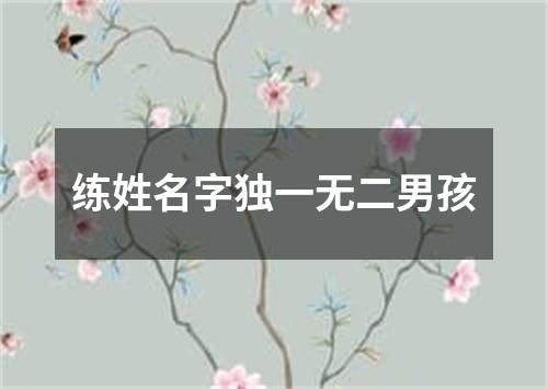 练姓名字独一无二男孩