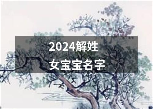 2024解姓女宝宝名字