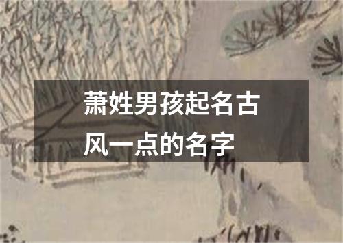 萧姓男孩起名古风一点的名字