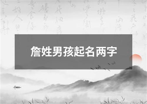 詹姓男孩起名两字