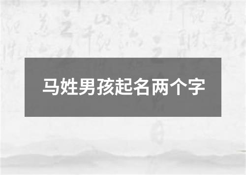 马姓男孩起名两个字