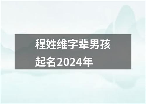 程姓维字辈男孩起名2024年