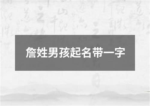 詹姓男孩起名带一字