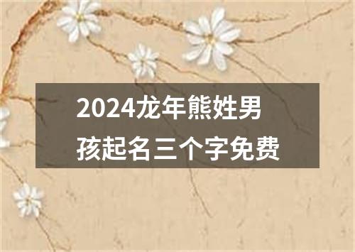 2024龙年熊姓男孩起名三个字免费