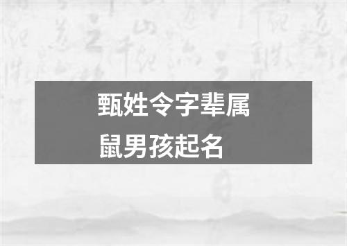 甄姓令字辈属鼠男孩起名