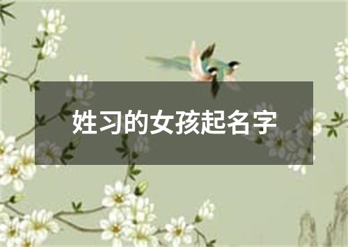 姓习的女孩起名字