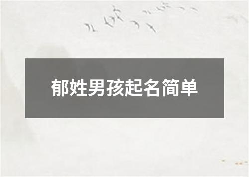 郁姓男孩起名简单