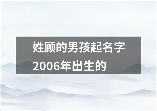 姓顾的男孩起名字2006年出生的